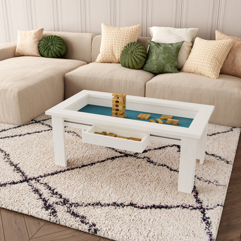 Low rectangular table polar white