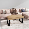 Coffee table with U-shaped metal legs
