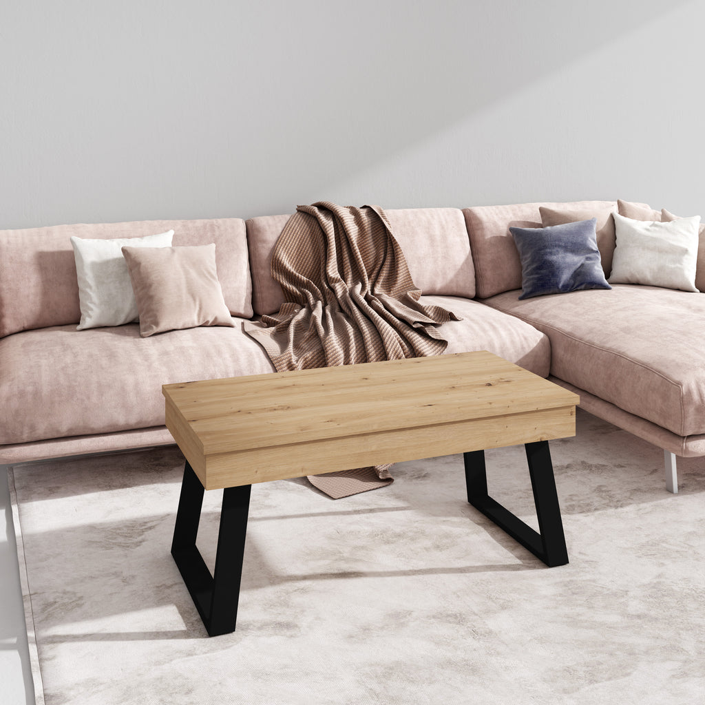 Mesa de centro pata metálica U