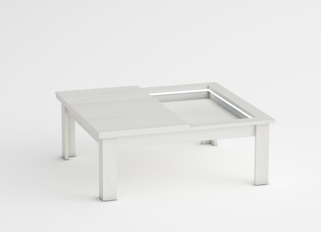 Low square table polar white