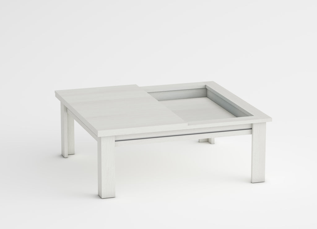 Low square table polar white