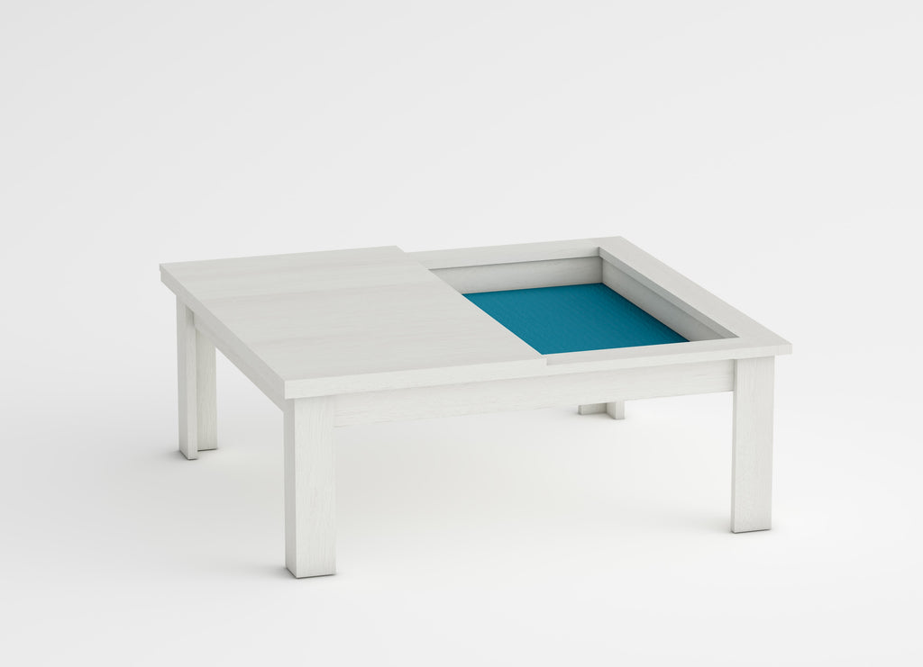 Low square table polar white