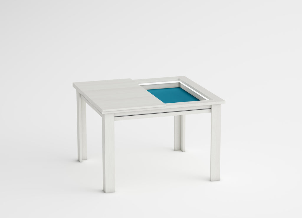 Polar white square table