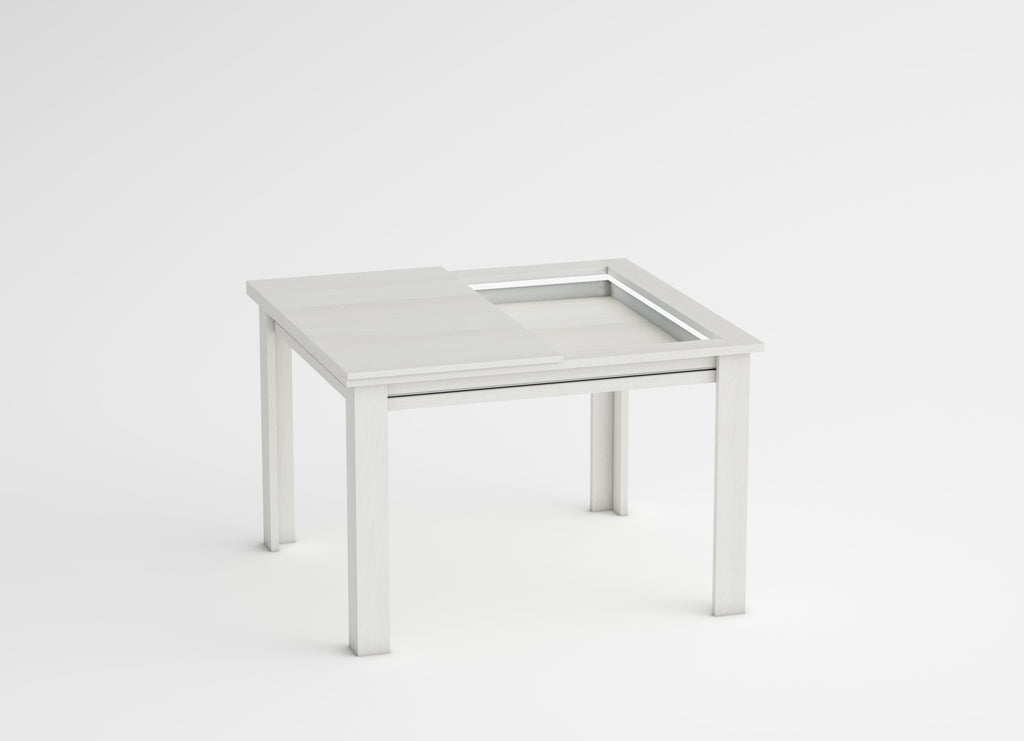 Polar white square table