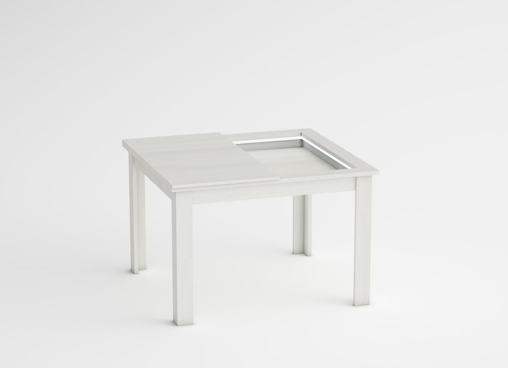 Polar white square table