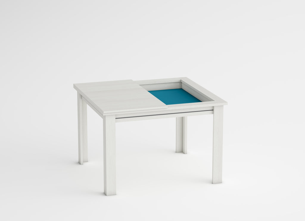 Polar white square table