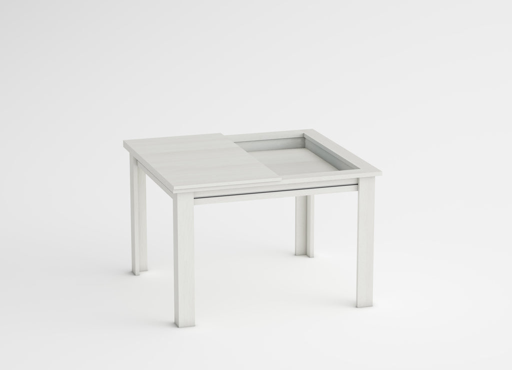 Polar white square table