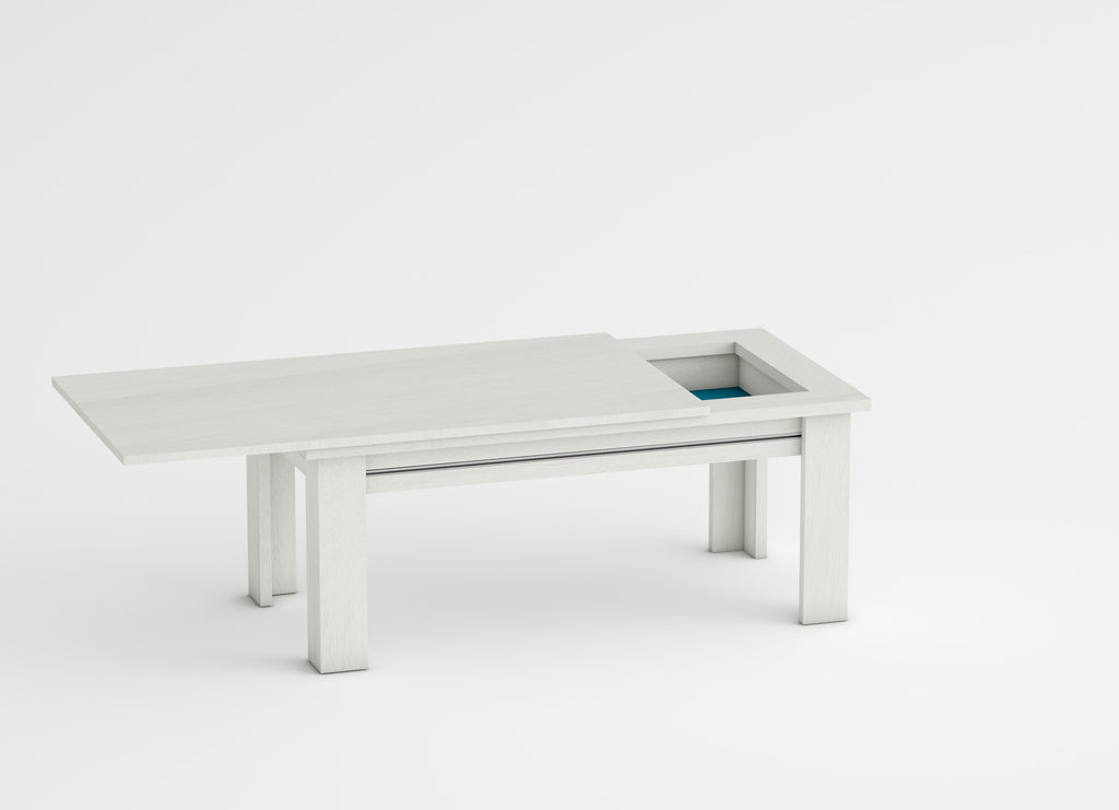 Mesa rectangular baja blanco polar