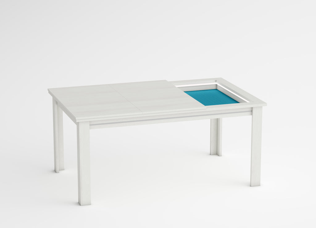 Polar white rectangular table