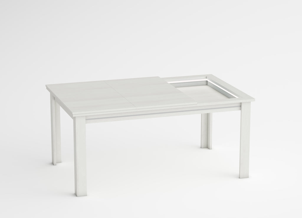 Mesa rectangular blanco polar