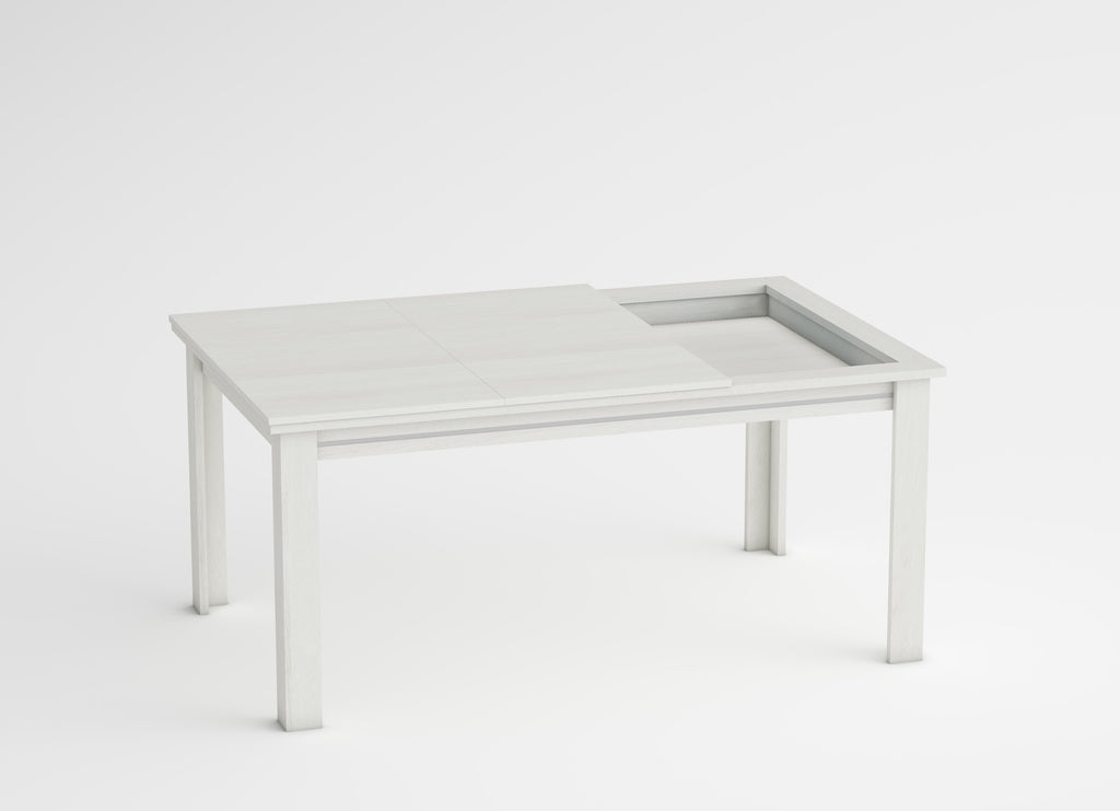 Mesa rectangular blanco polar